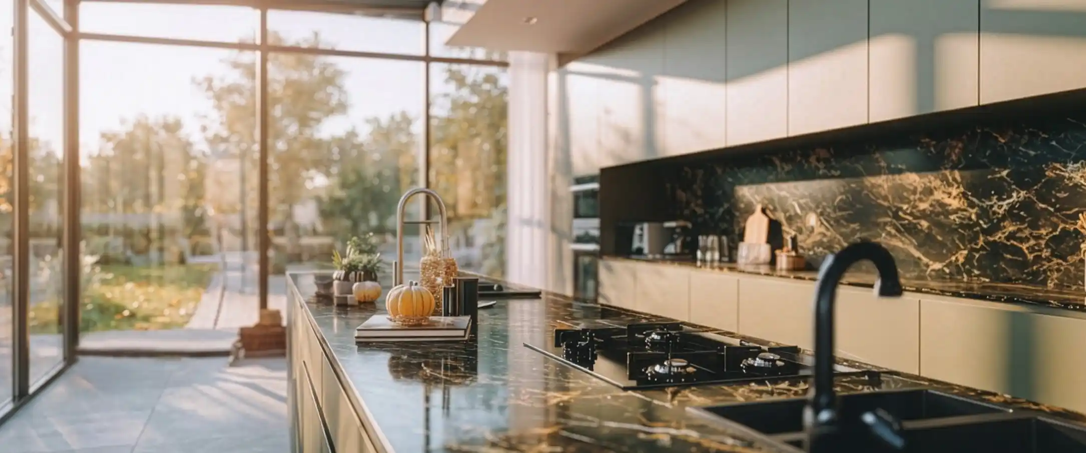 Ambiente cucina con soluzioni personalizzate e design essenziale